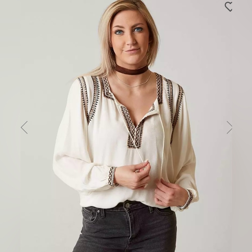 Lucky Brand Boho Pheasant Top